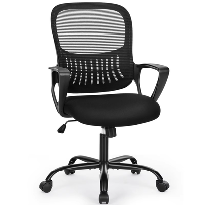 Ergonomic Mesh Office Desk Chair with Adjustable Height, Swivel &amp; Rolling Wheels
