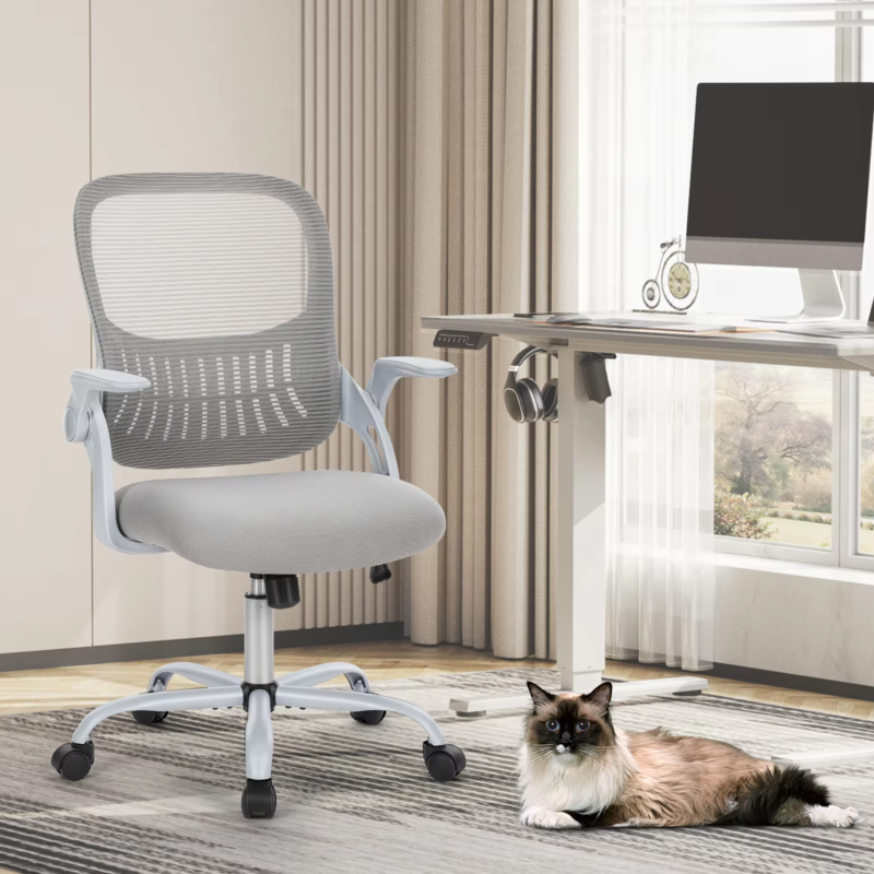 Ergonomic Mesh Office Desk Chair with Adjustable Height, Swivel &amp; Rolling Wheels