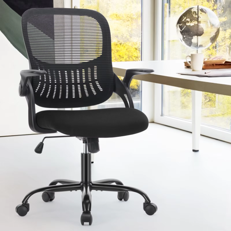 Ergonomic Mesh Office Desk Chair with Adjustable Height, Swivel &amp; Rolling Wheels