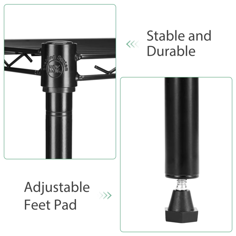 3-5 Tier Storage Bookshelf, Adjustable Wire Racks, Heavy Duty Shelf Organizer