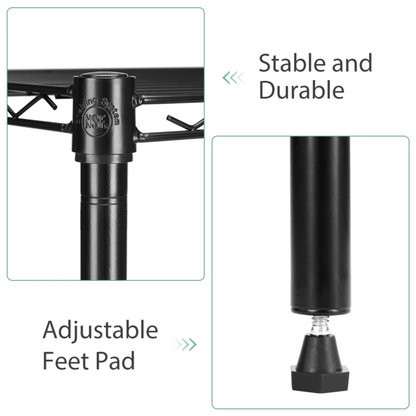 3-5 Tier Storage Bookshelf, Adjustable Wire Racks, Heavy Duty Shelf Organizer