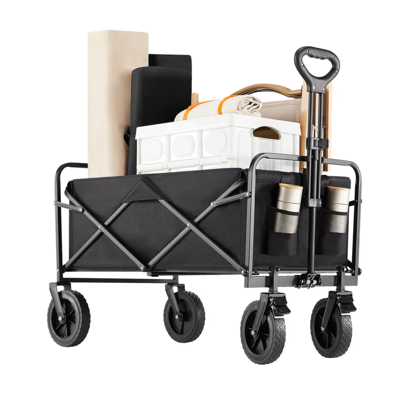 Outdoor Collapsible Garden Beach Cart, Large Capacity Wagon, Shopping, Camping