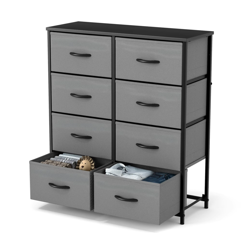 8 Fabric Drawers Storage Cabinet with Steel Frame Assembly Closet for Clothes