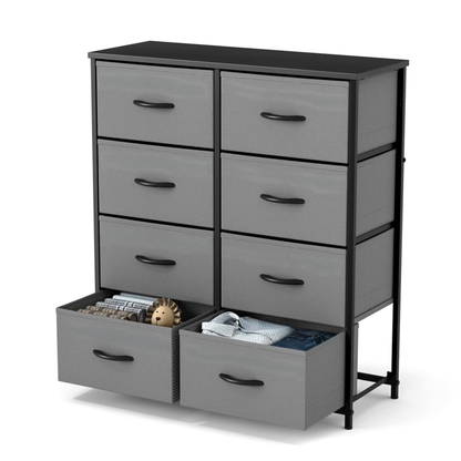 8 Fabric Drawers Storage Cabinet with Steel Frame Assembly Closet for Clothes