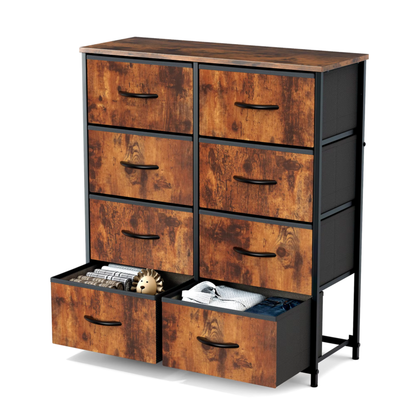 8 Fabric Drawers Storage Cabinet with Steel Frame Assembly Closet for Clothes