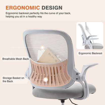 Ergonomic Mesh Office Desk Chair with Adjustable Height, Swivel &amp; Rolling Wheels