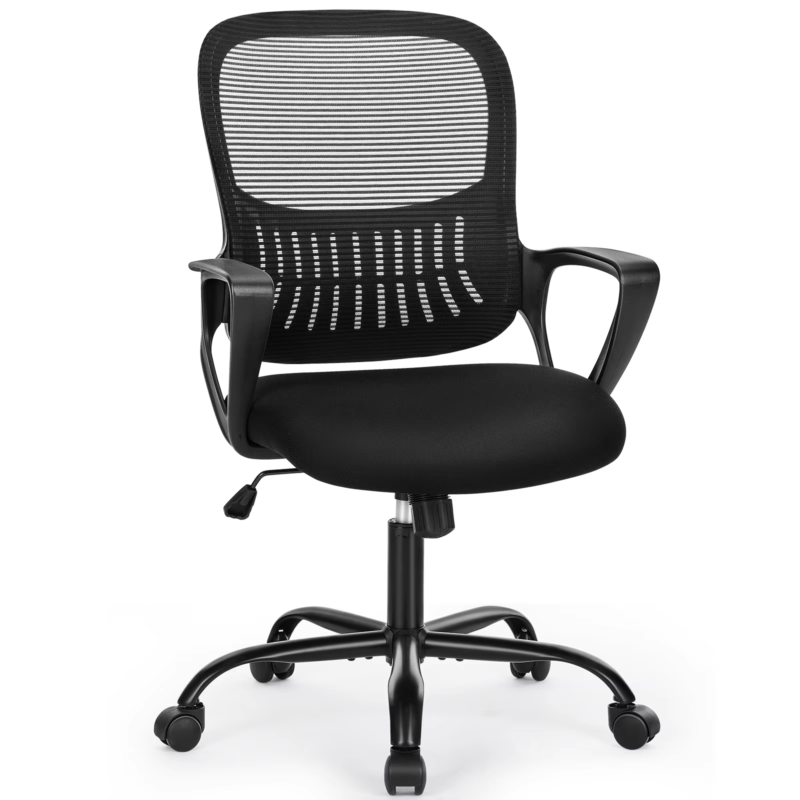 Ergonomic Mesh Office Desk Chair with Adjustable Height, Swivel &amp; Rolling Wheels