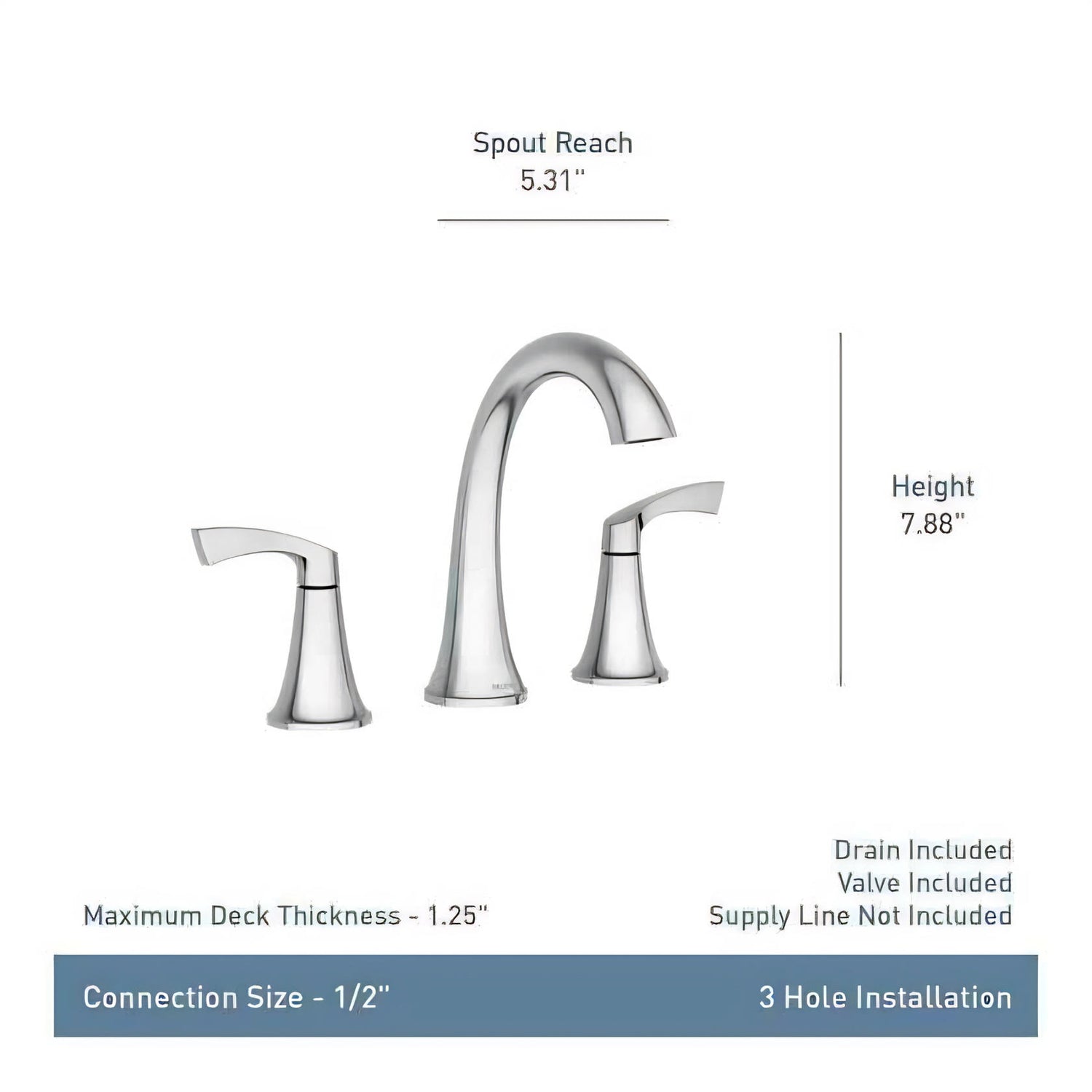 MOEN Korek 84468 Widespread Double Handle High-Arc Bathroom Faucet with Valve in Chrome