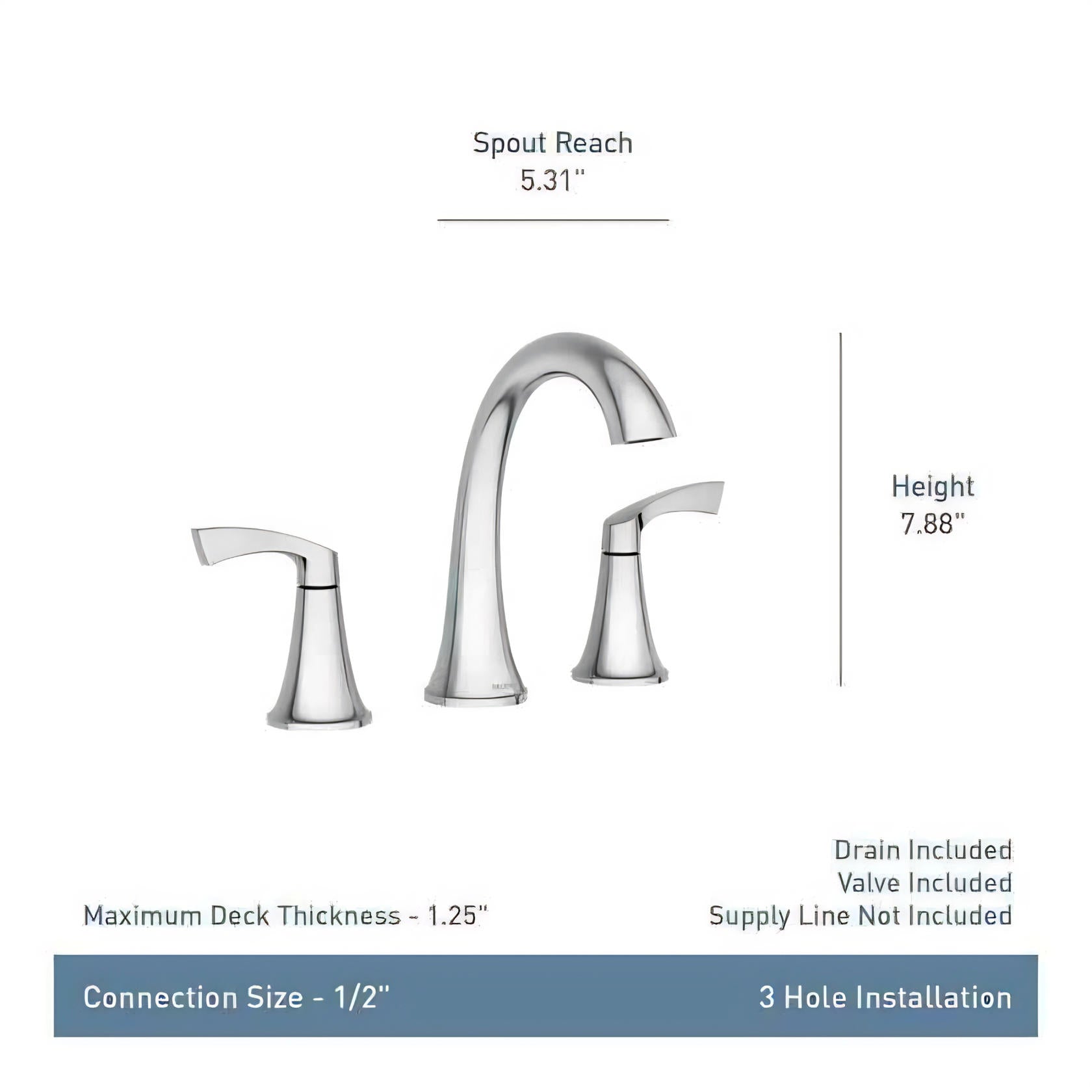 MOEN Korek 84468 Widespread Double Handle High-Arc Bathroom Faucet with Valve in Chrome