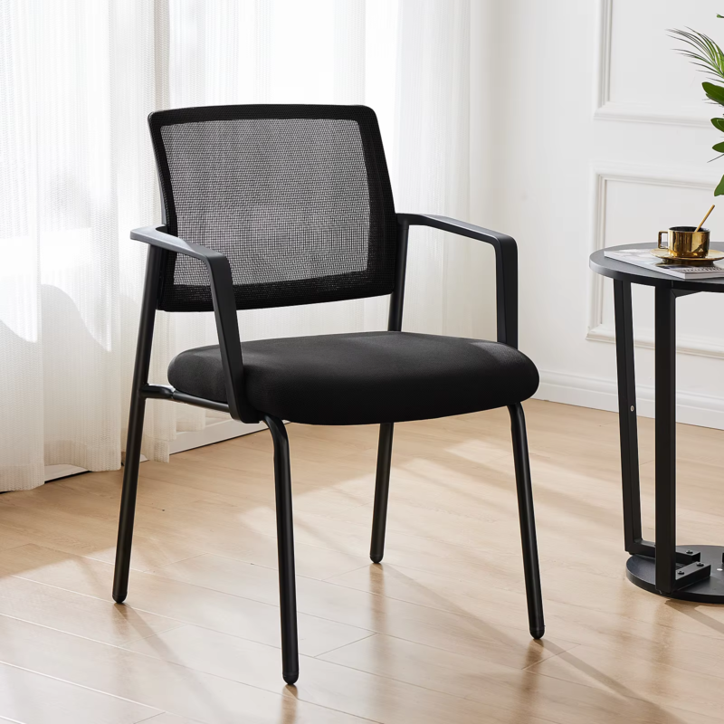 Mesh Back Stacking Arm Chairs, Sturdy Metal, Indoor/Outdoor, Home &amp; Office 2-Pk