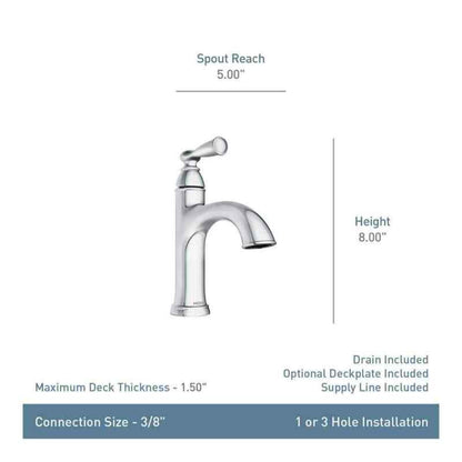MOEN Banbury 84945BRB Single Handle Single Hole Bathroom Faucet in Mediterranean Bronze