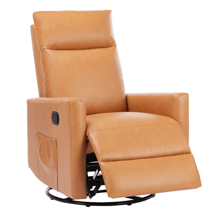 Rotating Recliner Chair with Oversized Foot, Swivel Rocker Glider, Nursery Sofa