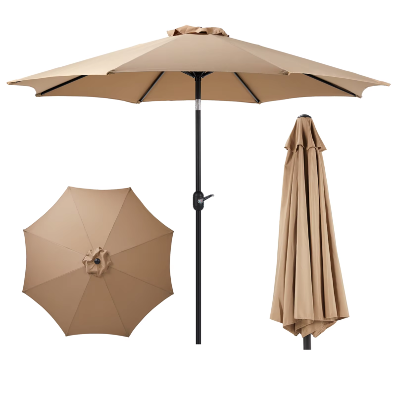 Outdoor Patio Umbrella, UV Protection, Sturdy Structure, All Weather for Backyard, Beach