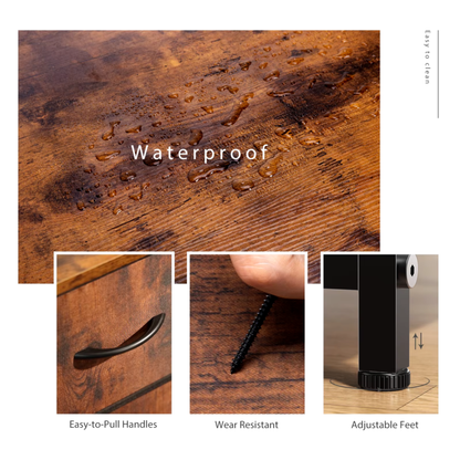 10 Fabric Drawers, Bedside Table, Steel Frame Closet, Storage Cabinet, Furniture