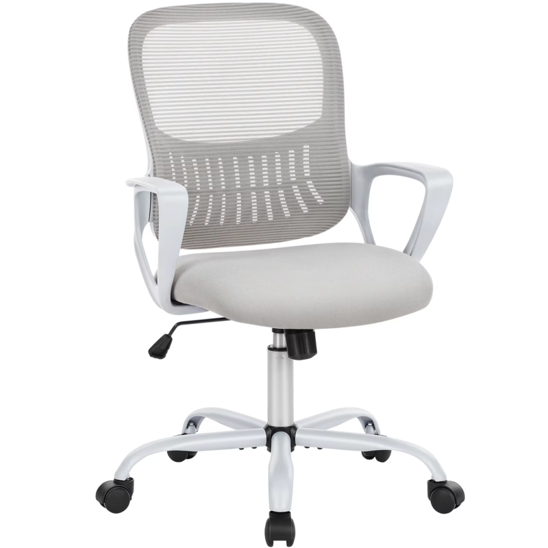 Ergonomic Mesh Office Desk Chair with Adjustable Height, Swivel &amp; Rolling Wheels