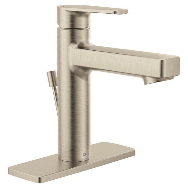 MOEN Cleveland Faucet Slate 40051BN Single Hole Single Handle Bathroom Faucet in Brushed Nickel (Drain Included)