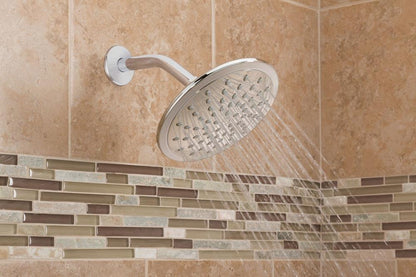 MOEN 6345 Eco-Performance 1-Spray Patterns 8 in. H Wall Mount Low Flow Fixed Shower Head in Chrome