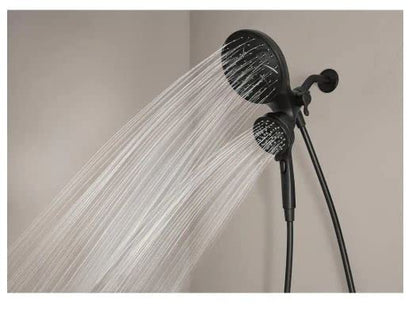 MOEN Magnetix 6-Spray Patterns with 1.75 GPM 6.75 in. Wall Mount Dual Shower Heads and Handheld in Matte Black