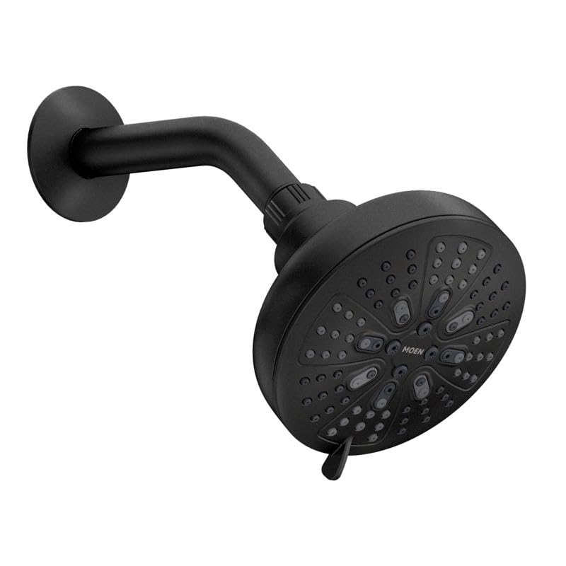 Moen Hydro Energetix Matte Black High Pressure Shower Head with Handheld Sprayer Featuring 8 Spray Settings, 200W0BL