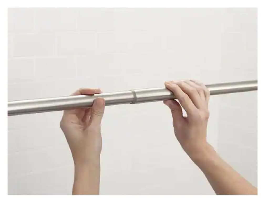 Moen Straight Adjustable Mounted Shower Curtain Rod for Bathroom, Brushed Nickel Finish, TR1000BN