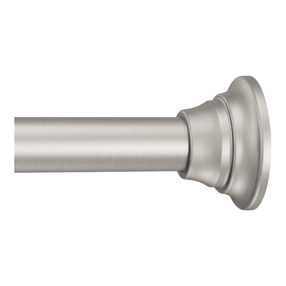 Moen Straight Adjustable Mounted Shower Curtain Rod for Bathroom, Brushed Nickel Finish, TR1000BN