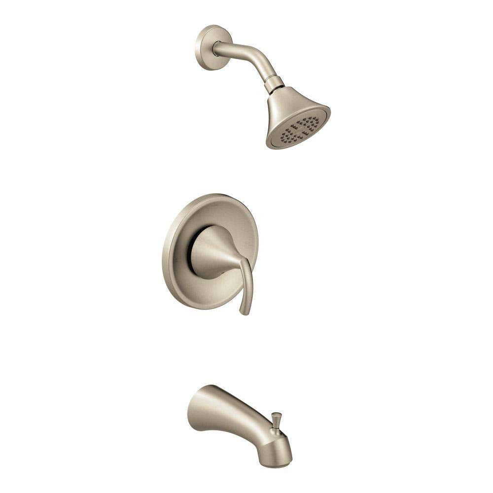 MOEN Glyde T2743BN 1-Handle 1-Spray Single-Handle Posi-Temp Tub and Shower Faucet Trim Kit in Brushed Nickel (Valve Not Included)