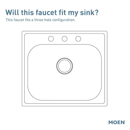 MOEN Adler 87603 One Handle Deck-mount Kitchen Faucet in Chrome