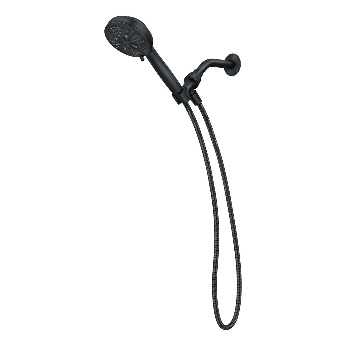 Moen Hydro Energetix Matte Black High Pressure Shower Head with Handheld Sprayer Featuring 8 Spray Settings, 200H0BL