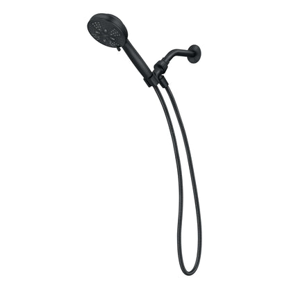 Moen Hydro Energetix Matte Black High Pressure Shower Head with Handheld Sprayer Featuring 8 Spray Settings, 200H0BL