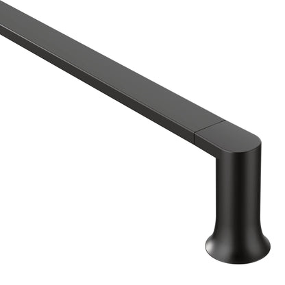 Moen Genta LX Matte Black Modern 18-Inch Single Kitchen or Bathroom Towel Bar, BH3818BL
