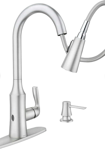 MOEN Wave 206877SRS Touchless Activation Pulldown Kitchen Faucet in Spot Resistance-Stainless Finish