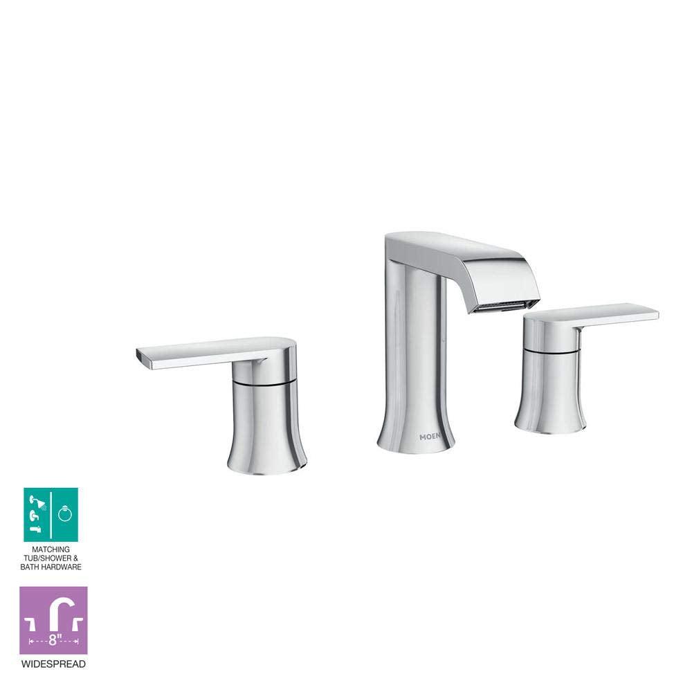 MOEN Genta 84763 Widespread Double Handle Bathroom Faucet in Chrome (Valve Included)