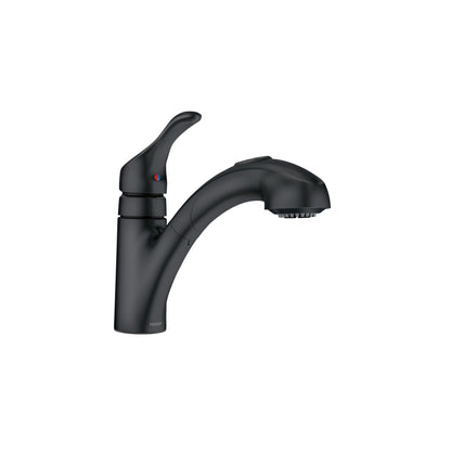 MOEN Renzo CA87316BL One-Handle Pullout Kitchen Faucet with Sprayer, Matte Black