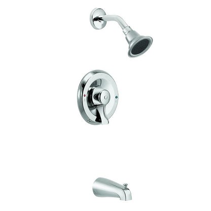 Moen Commercial 8389 One-Handle Posi-Temp Tub and Shower Faucet in Chrome (Valve Included)