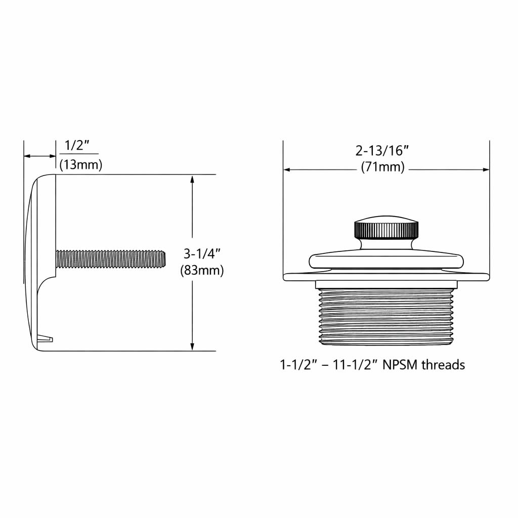 Moen Chrome Push-N-Lock Metal Tub and Shower Drain Kit and Overflow Cover with 1-1/2 Inch Threads, T90331