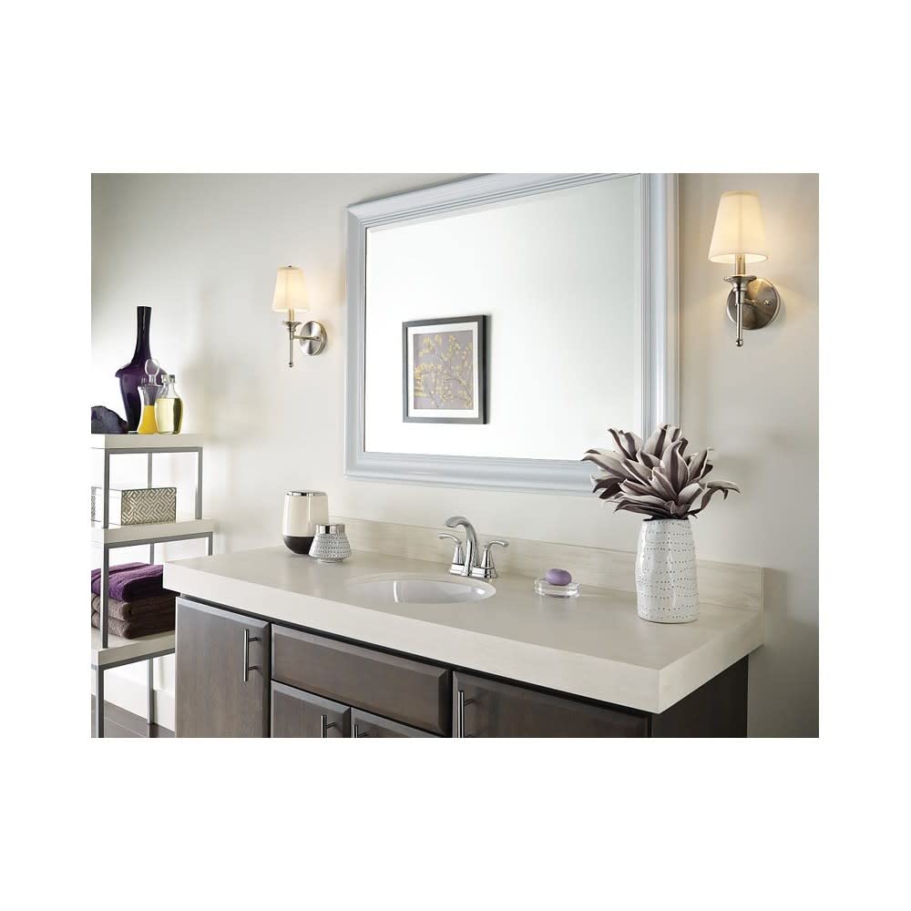 MOEN Tiffin WS84876 Two-Handle 4-Inch Centerset Bathroom Faucet in Chrome (Drain Included)