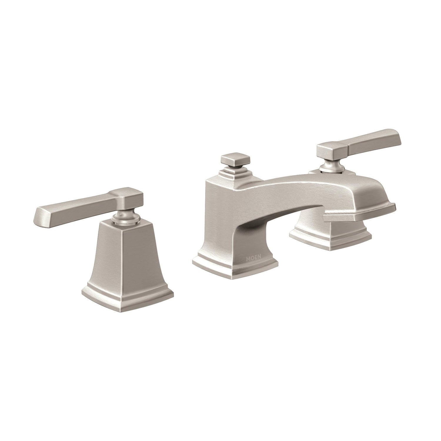 MOEN Boardwalk TV6220SRN Two-Handle Widespread Bathroom Sink Faucet in Brushed Nickel (Valve Included)