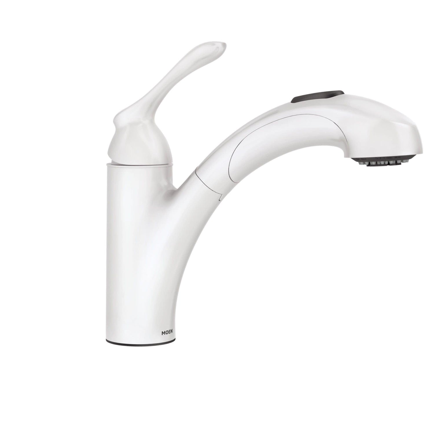 MOEN Banbury 87017W One-Handle Pullout Kitchen Sink Faucet in White