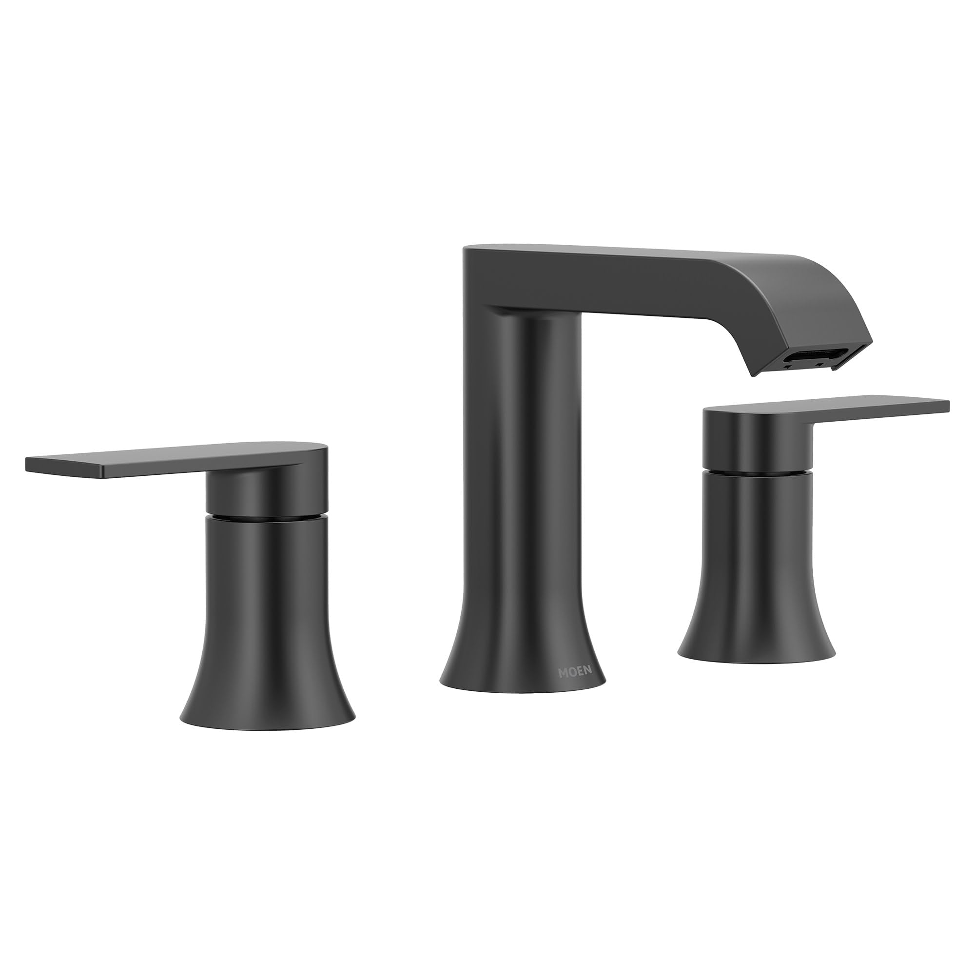 MOEN Genta LX TV6708BL Two-Handle Widespread Bathroom Sink Faucet in Matte Black (Valve Included)
