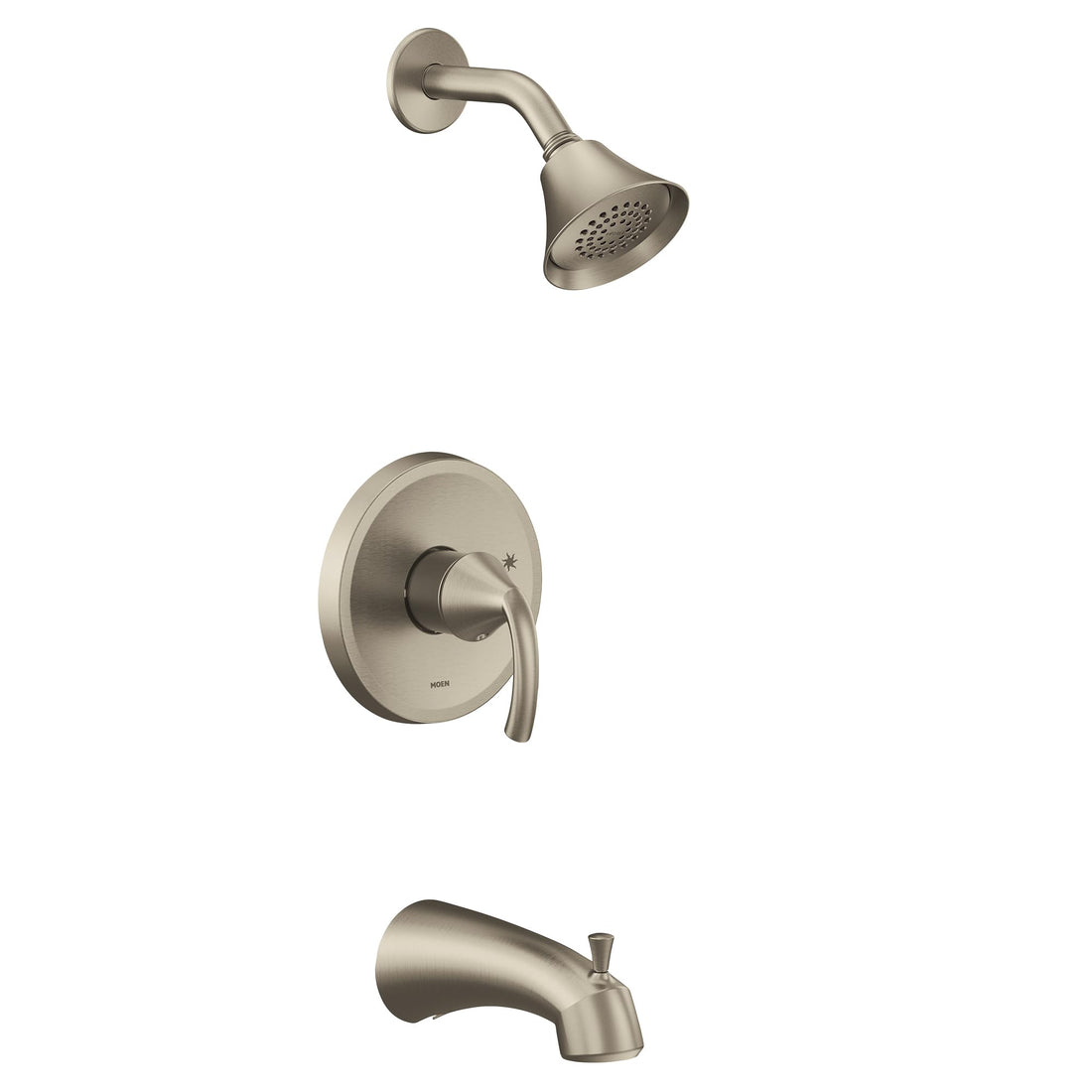 MOEN Glyde UT2743EPBN M-CORE 2-Series 1-Handle Tub and Shower Trim Kit in Brushed Nickel (Valve Required)