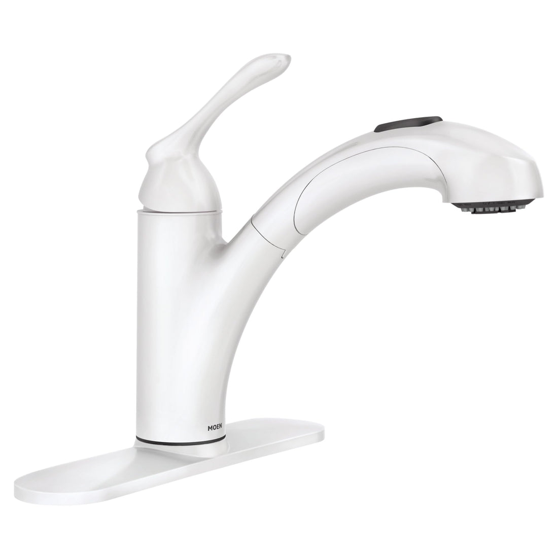 MOEN Banbury 87017W One-Handle Pullout Kitchen Sink Faucet in White