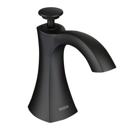 MOEN Transitional S3948BL Deck Mounted Kitchen Soap Dispenser in Matte Black