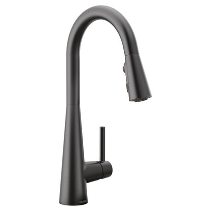 MOEN Sleek 7864BL One-Handle Pull-Down Kitchen Faucet Power Boost in Matte Black