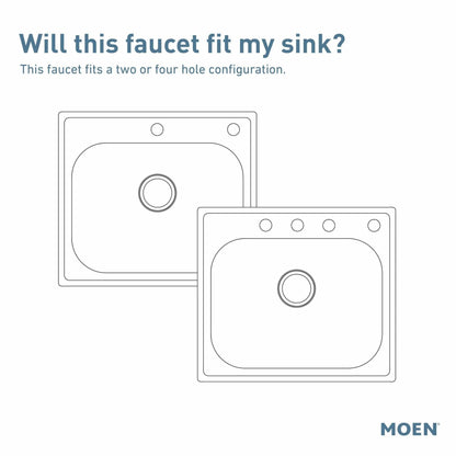 MOEN Chateau 7430SRS One-Handle Low-Arc Kitchen Faucet with Side Sprayer in Spot Resist Stainless