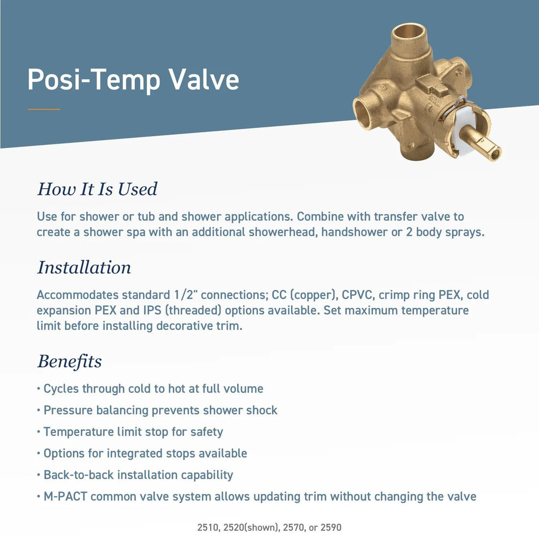 MOEN Voss T2693EPORB One Handle Posi-Temp Tub and Shower Faucet Trim Kit in Oil Rubbed Bronze (Valve Not Included)