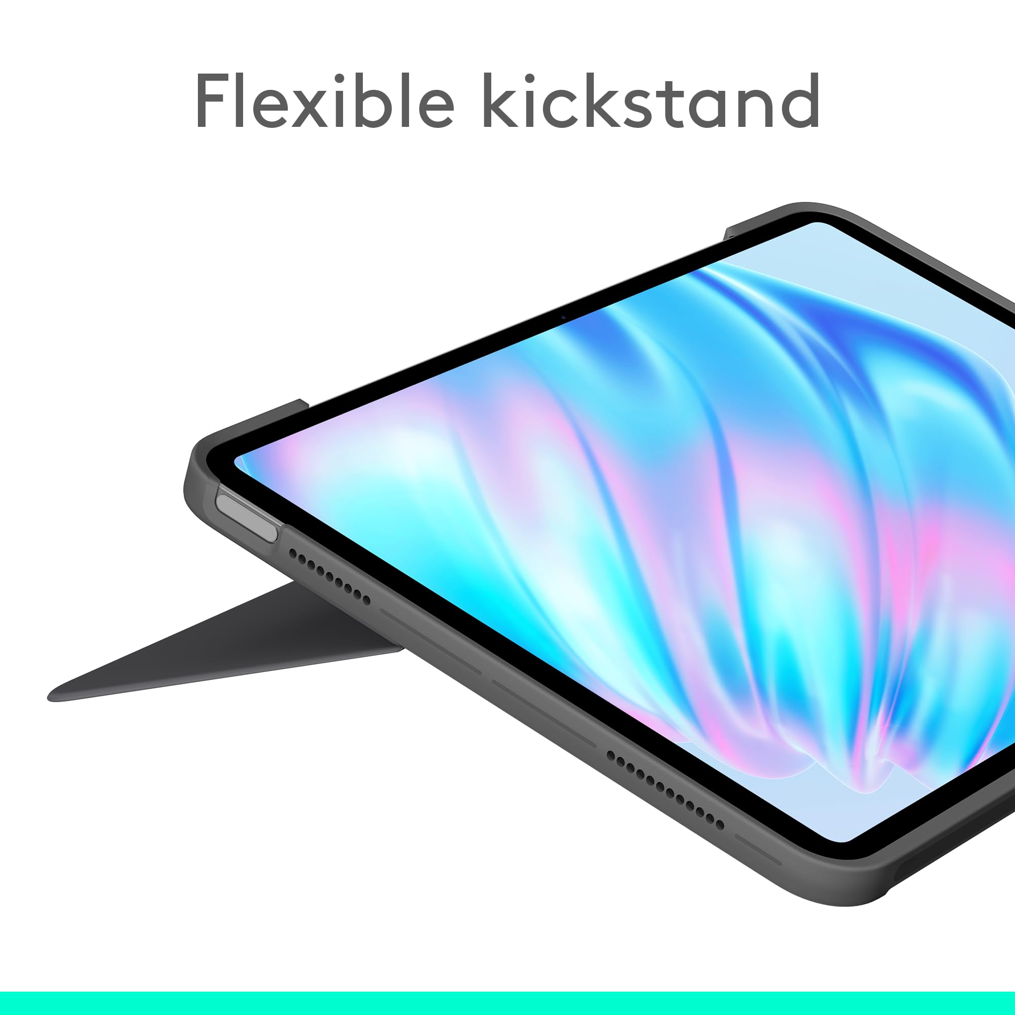 Logitech Combo Touch iPad Air 11-inch (M2, M3 &amp; M4), iPad Air (5th gen),Connectivity Technology -Apple Smart Connector, Keyboard Case - Detachable Backlit Keyboard with Kickstand - Oxford Grey