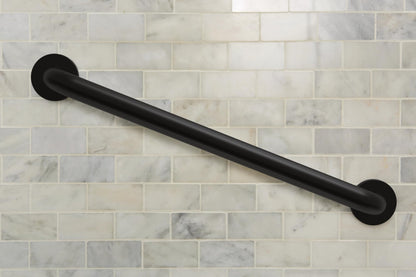 Moen Matte Black 24-Inch Stainless Steel Bath Safety Grab Bar with Concealed Screws, R8924BL
