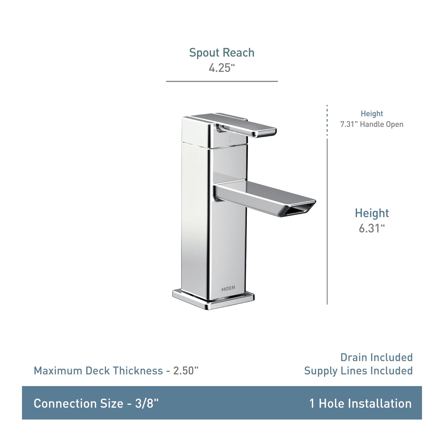 MOEN 90 Degree S6700BN One-Handle Bathroom Sink Faucet in Brushed Nickel