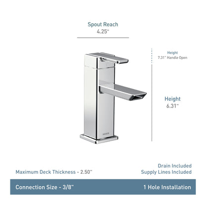 MOEN 90 Degree S6700BN One-Handle Bathroom Sink Faucet in Brushed Nickel
