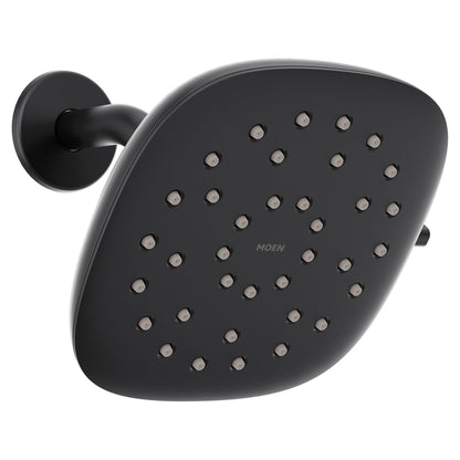 Moen Verso Eco-Performance Infiniti Dial Square Rain Shower Head, 6-Inch Diameter Spray Head, Matte Black, 220R4EPBL